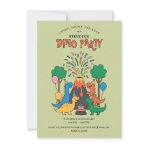 Invitación divertida de cumpleaños de dinosaurio p