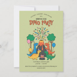 Invitación divertida de cumpleaños de dinosaurio p
