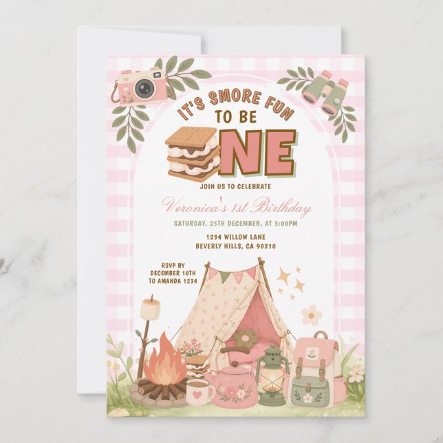 Invitación divertida de cumpleaños número uno de c (Anverso)