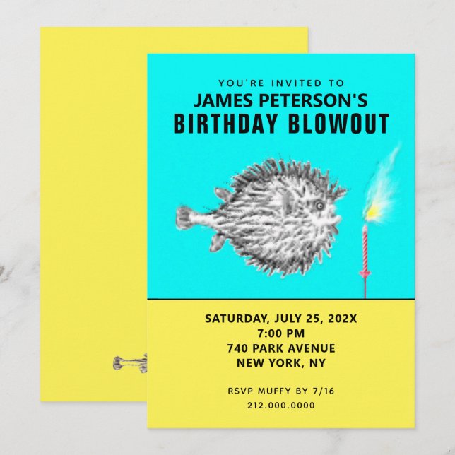 Invitación divertida de cumpleaños para adultos (Anverso / Reverso)