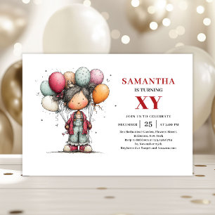 Invitación Divertida de Cumpleaños para Niña Peque