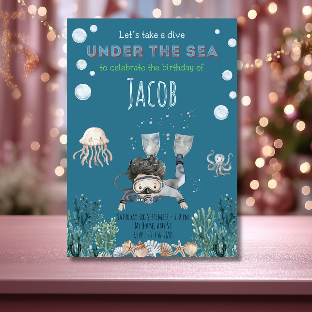 Invitación divertida de cumpleaños para niño bajo  (Subido por el creador)