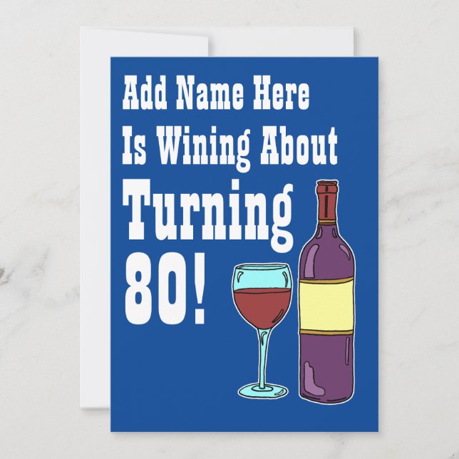 Invitación divertida de cumpleaños por vino (Anverso)
