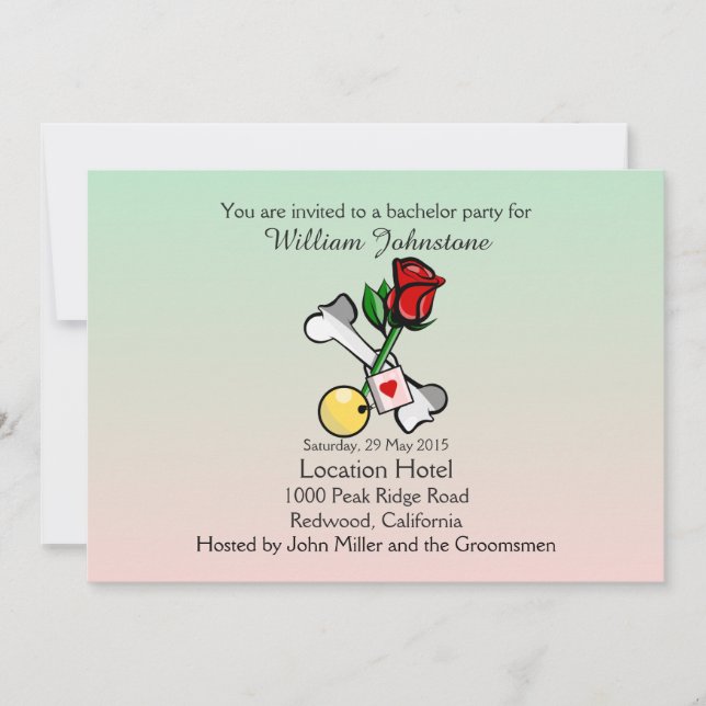 Invitación divertida de despedida de soltero con b (Anverso)