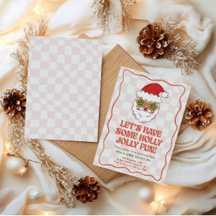 Invitación divertida de fiesta de Navidad de Santa