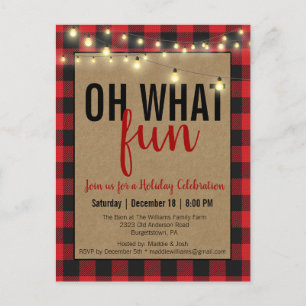 Invitación Divertida de Fiesta Navideña con Cuadro