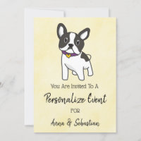 *~ Invitación Divertida de Frenchie, Bulldog Franc