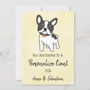 *~ Invitación Divertida de Frenchie, Bulldog Franc