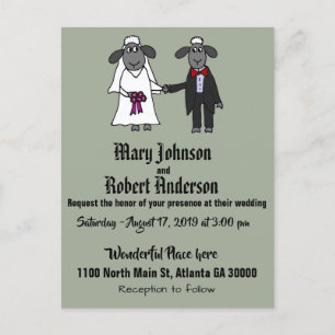 Invitación divertida de la boda de novia y del