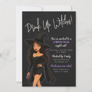 Invitación divertida de la fiesta de Brujas de Hal