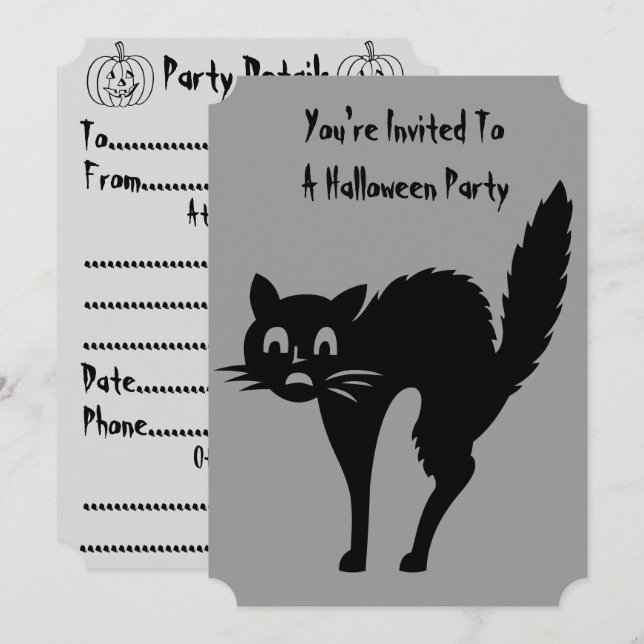 invitación divertida de la fiesta de halloween de  (Anverso / Reverso)