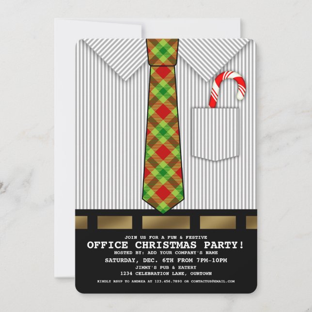 Invitación divertida de la fiesta de Navidades de  (Anverso)
