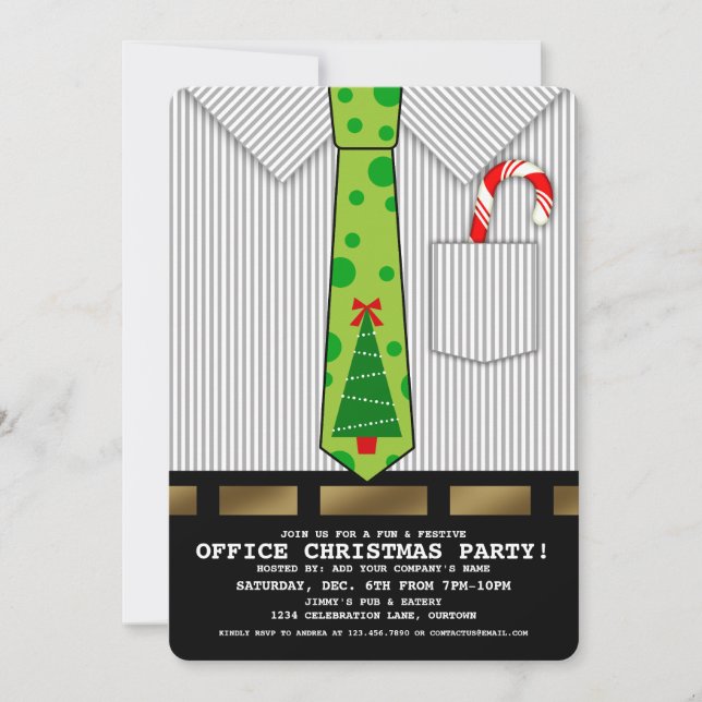 Invitación divertida de la fiesta de Navidades de  (Anverso)