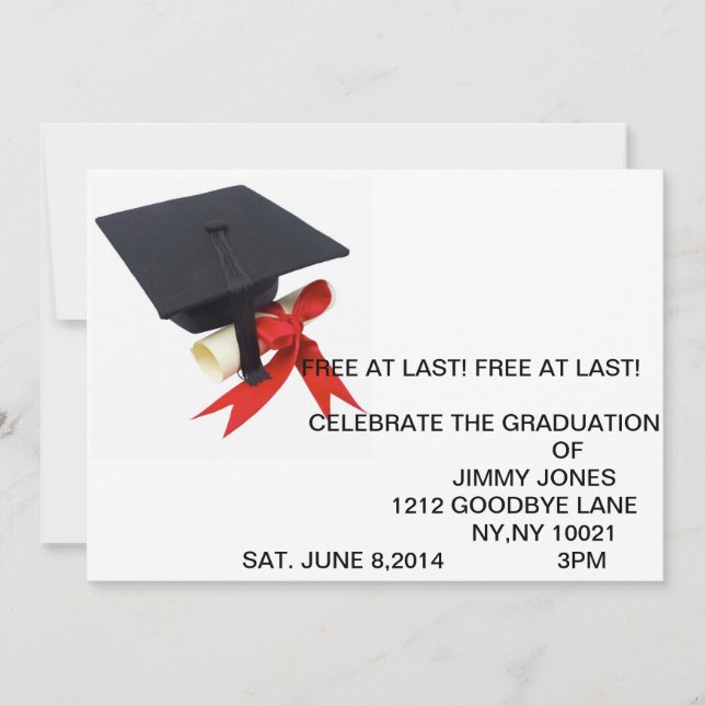 INVITACIÓN DIVERTIDA DE LA GRADUACIÓN (Anverso)