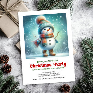 Invitación divertida de muñeco de nieve editable p