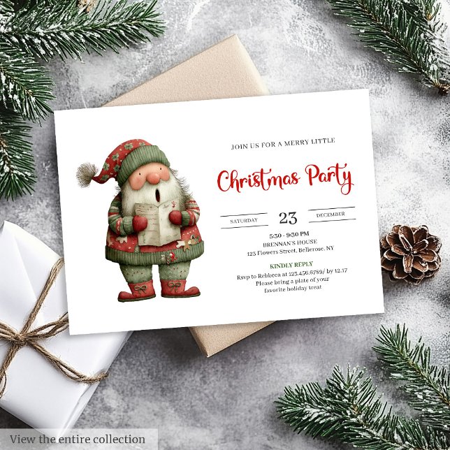 Invitación divertida de Navidad para niños imprimi (Funny Santa Claus Printable Kids Holiday Invite

)