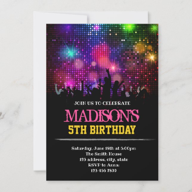 invitación divertida de rockstar (Anverso)