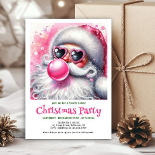 Invitación divertida de Santa con gafas de corazón