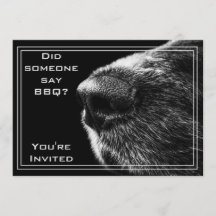 Invitación divertida del Bbq con la nariz de perro