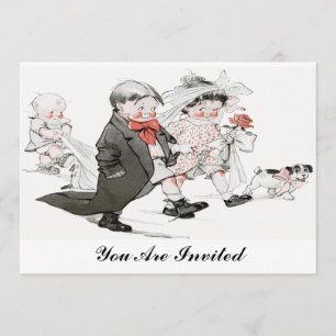 invitación divertida del boda del vintage