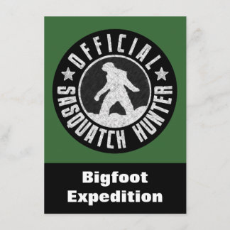 Invitación divertida del cazador de Sasquatch a