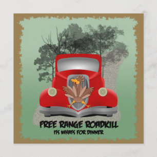 Invitación divertida del fiesta de Roadkill
