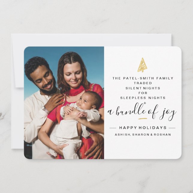 Invitación divertida del nacimiento del día de (Anverso)