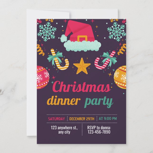 Invitación divertida del partido Navidades (Anverso)