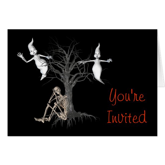 Invitación divertida esquelética del fiesta de