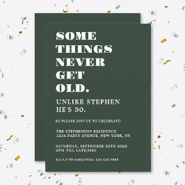 Invitación Divertida Fiesta de Cumpleaños 50 Humorística Verd