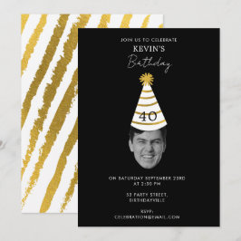 Invitación Divertida fiesta de cumpleaños con foto de cara pe