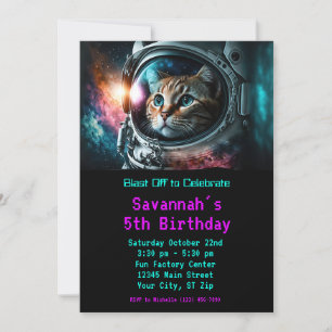Invitación Divertida fiesta de cumpleaños del astronauta del