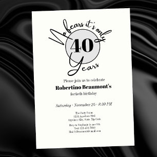 Invitación Divertida fiesta de cumpleaños número 40 sin miedo