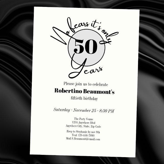 Invitación Divertida fiesta de cumpleaños número 50 sin miedo (Subido por el creador)