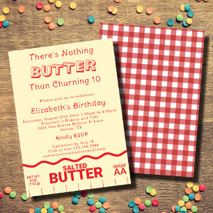 Invitación Divertida fiesta de cumpleaños temática de mantequ