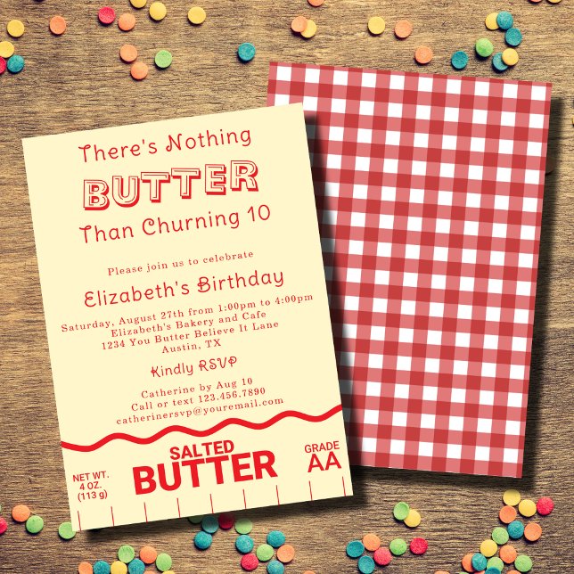 Invitación Divertida fiesta de cumpleaños temática de mantequ (Subido por el creador)