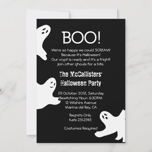 Invitación DIVERTIDA: Fiesta de disfraces de Halloween invita (Anverso)