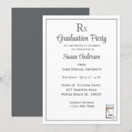 Invitación Divertida fiesta de graduación de botellas Rx Pill