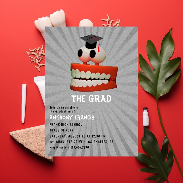 Invitación Divertida fiesta de graduación de dentistas (Subido por el creador)