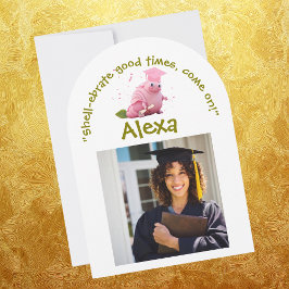 Invitación Divertida fiesta de graduación de fotos de caracol