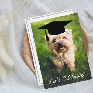 Invitación Divertida fiesta de graduación de fotos de perros 