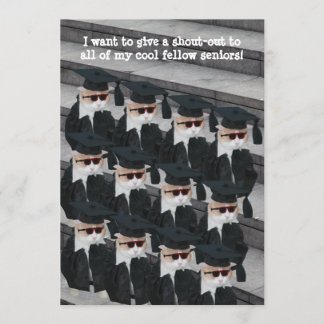 Invitación Divertida fiesta de graduación de gato de Personal