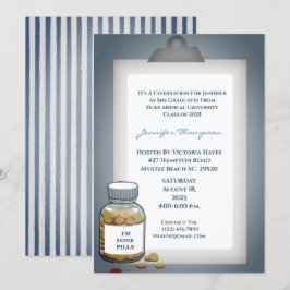 Invitación Divertida fiesta de graduación médica del Portapap