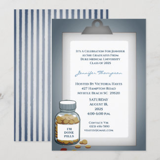Invitación Divertida fiesta de graduación médica del Portapap