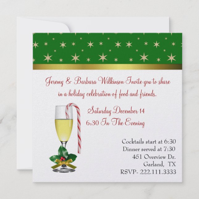 Invitación Divertida fiesta de Navidades de Vidrio (Anverso)
