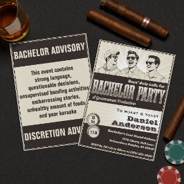 Invitación Divertida fiesta de soltero monocromo retro vintag