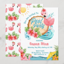 divertida fiesta junto a la piscina con flamenco r