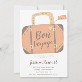 Invitación Divertida maleta de despedida para viaje de ensueñ