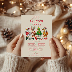Invitación Divertida Navidad de Gansos