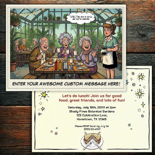 Invitación divertida para almuerzo de personas may